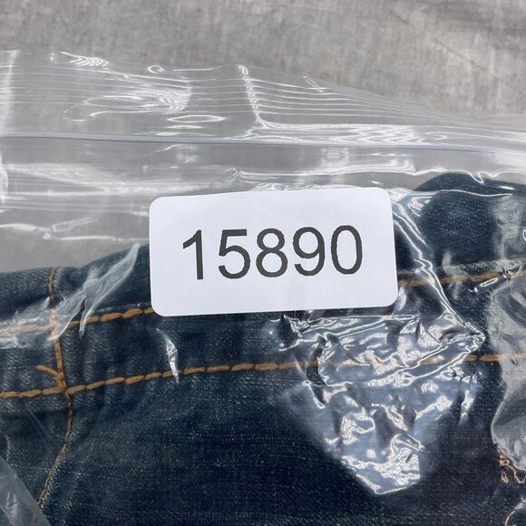 Parish Shorts Men 36W x 14L Blue Stonewash Button Fly Leather High Rise Denim - Picture 14 of 14